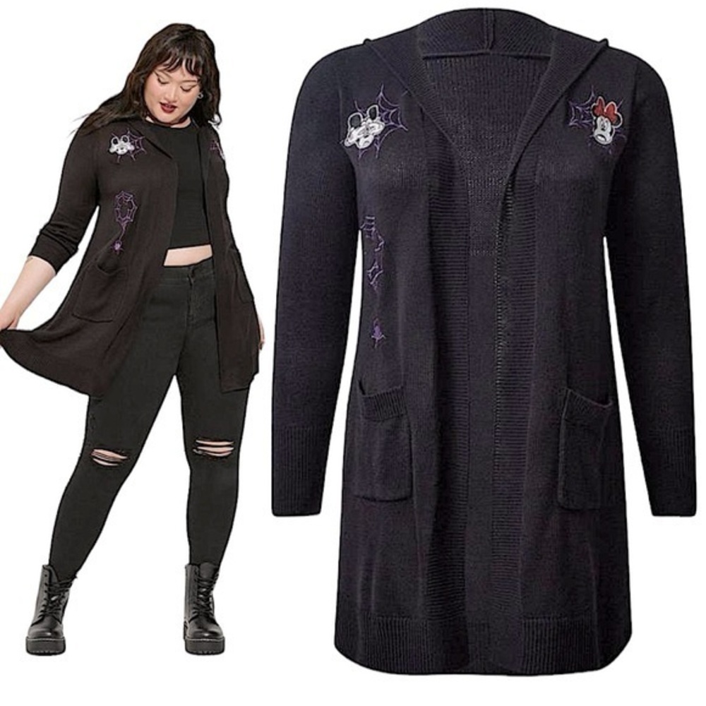 TORRID Halloween Disney Mickey & Minnie Cardigan w/Hood Sweater  NWT‎  Size 6X - Picture 2 of 11